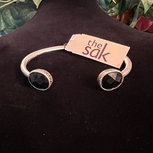 The Sak Silver and Black 6.5 in Cuff Bracelet